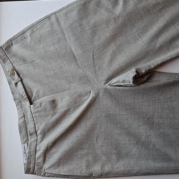 Brooks Brothers Heathered Gray Wool Blend Wide Leg Pants 14 Like New